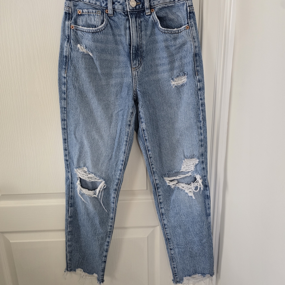 Garage Denim Mom/Mom‎ Distressed Blue Women's Jeans